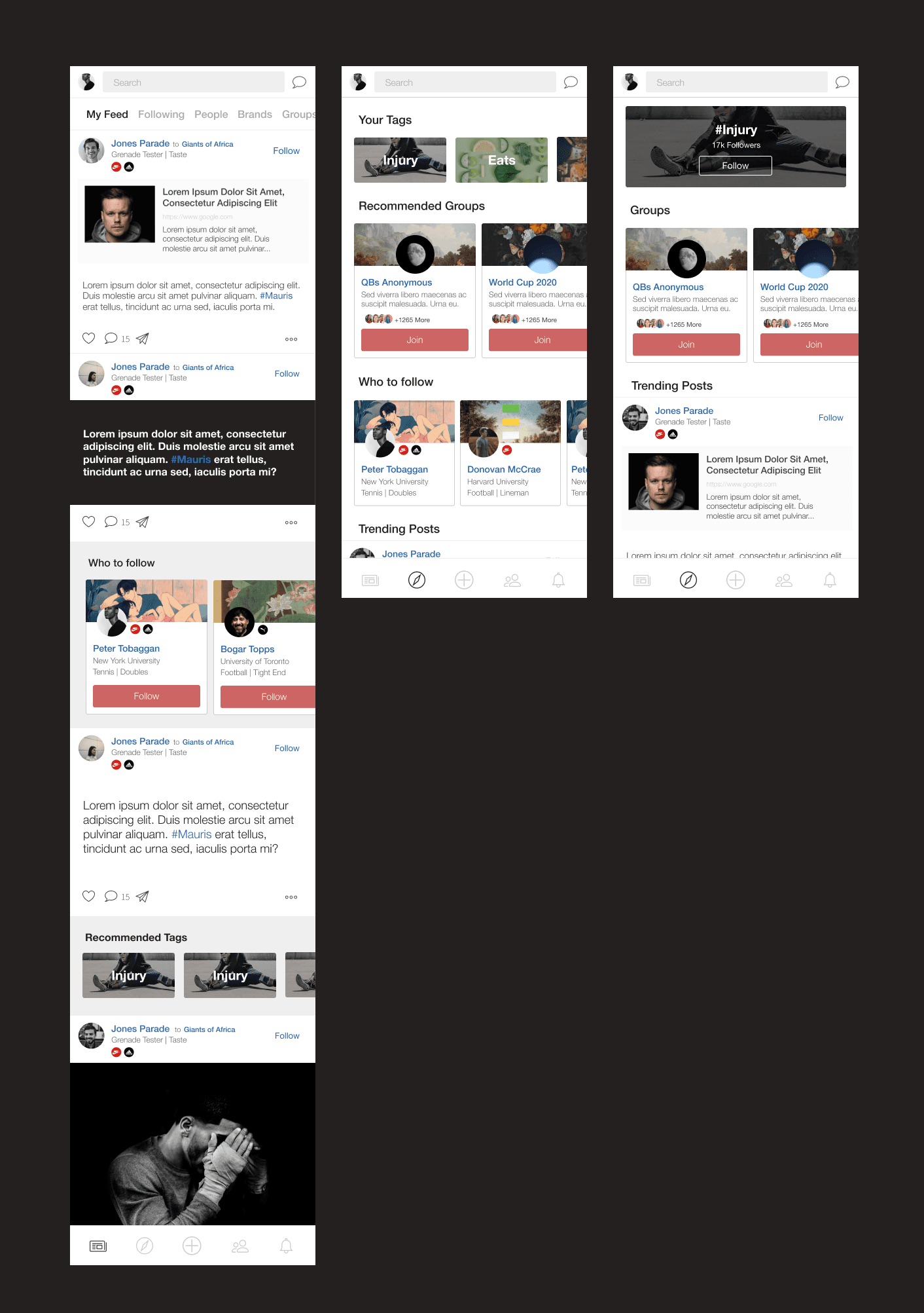 Post feed based on following and tags