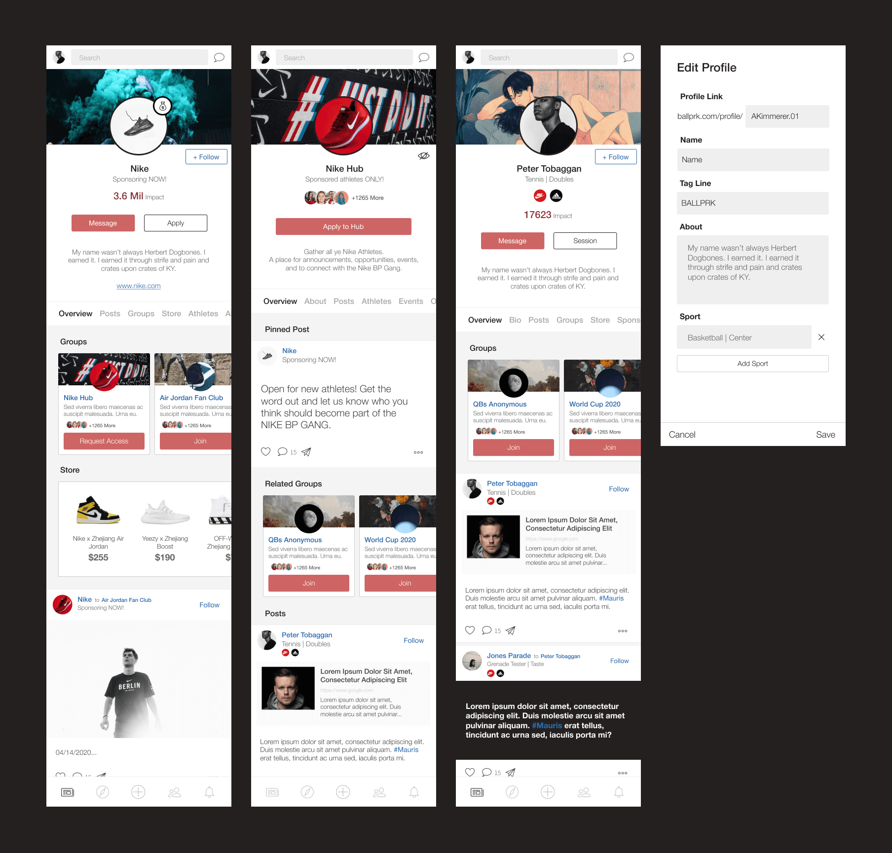 Views of profiles and 'Hubs', which are basically company profiles